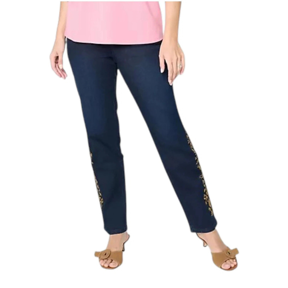 Ree by the Pioneer Woman TallEmbroidered Straight Leg Jeans Drk Wash - Tall